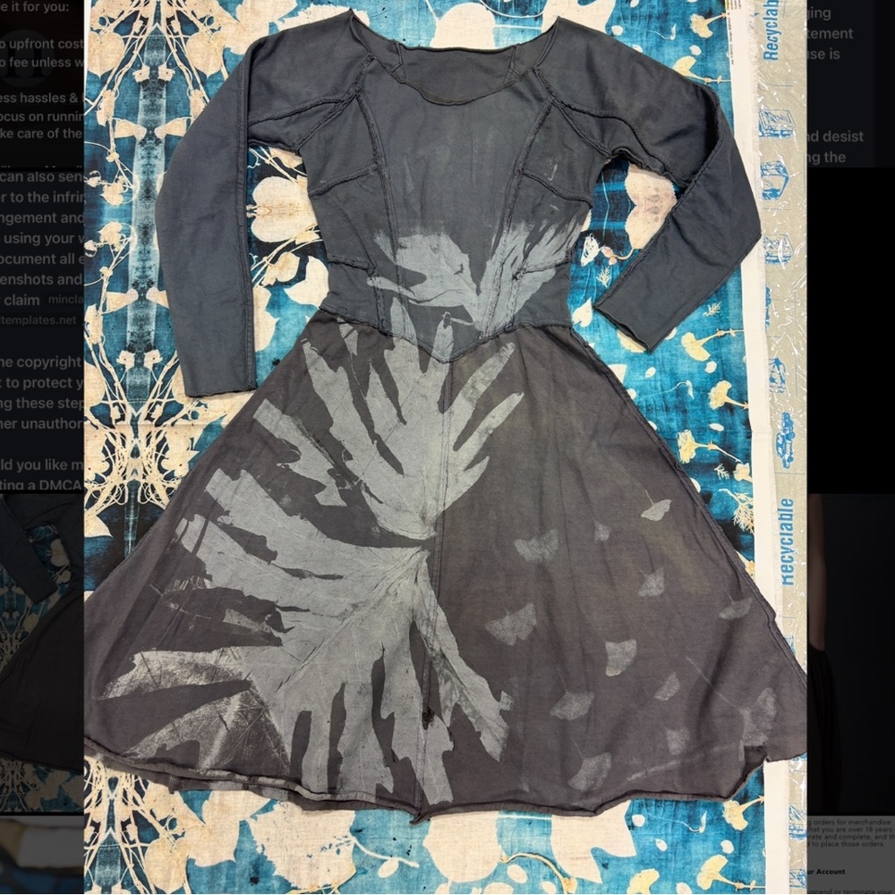 Alabama Chanin Sample Dress printed with EveSkywalker Botanicals